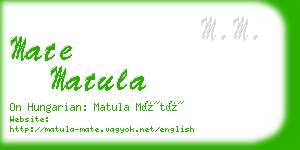 mate matula business card